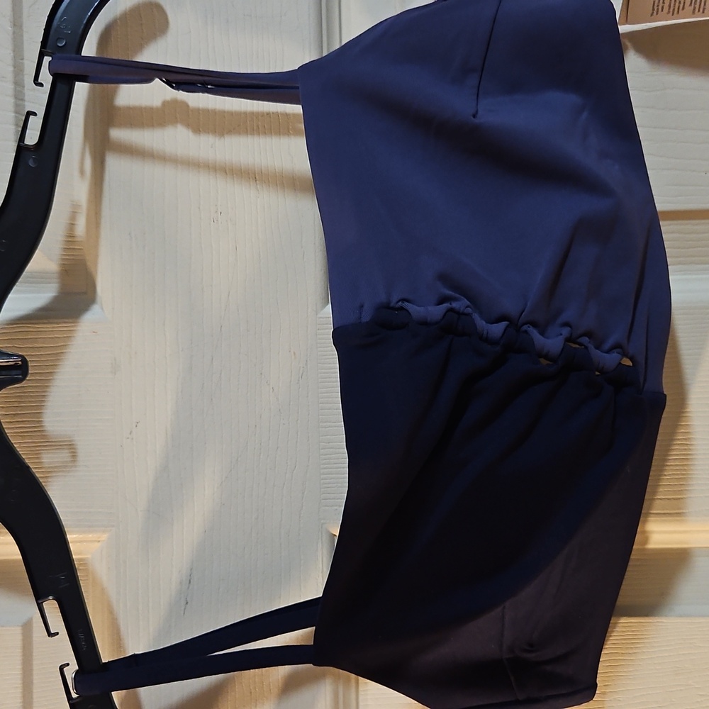 CALIA Women's Swim Looped Front Bikini Top: STORM HAZE: NEW WITH TAGS: SIZE M